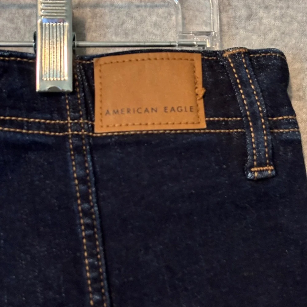 American Eagle Womens 10 Micro Shorts Denim Stretch High Rise Dark Wash Blue NWT